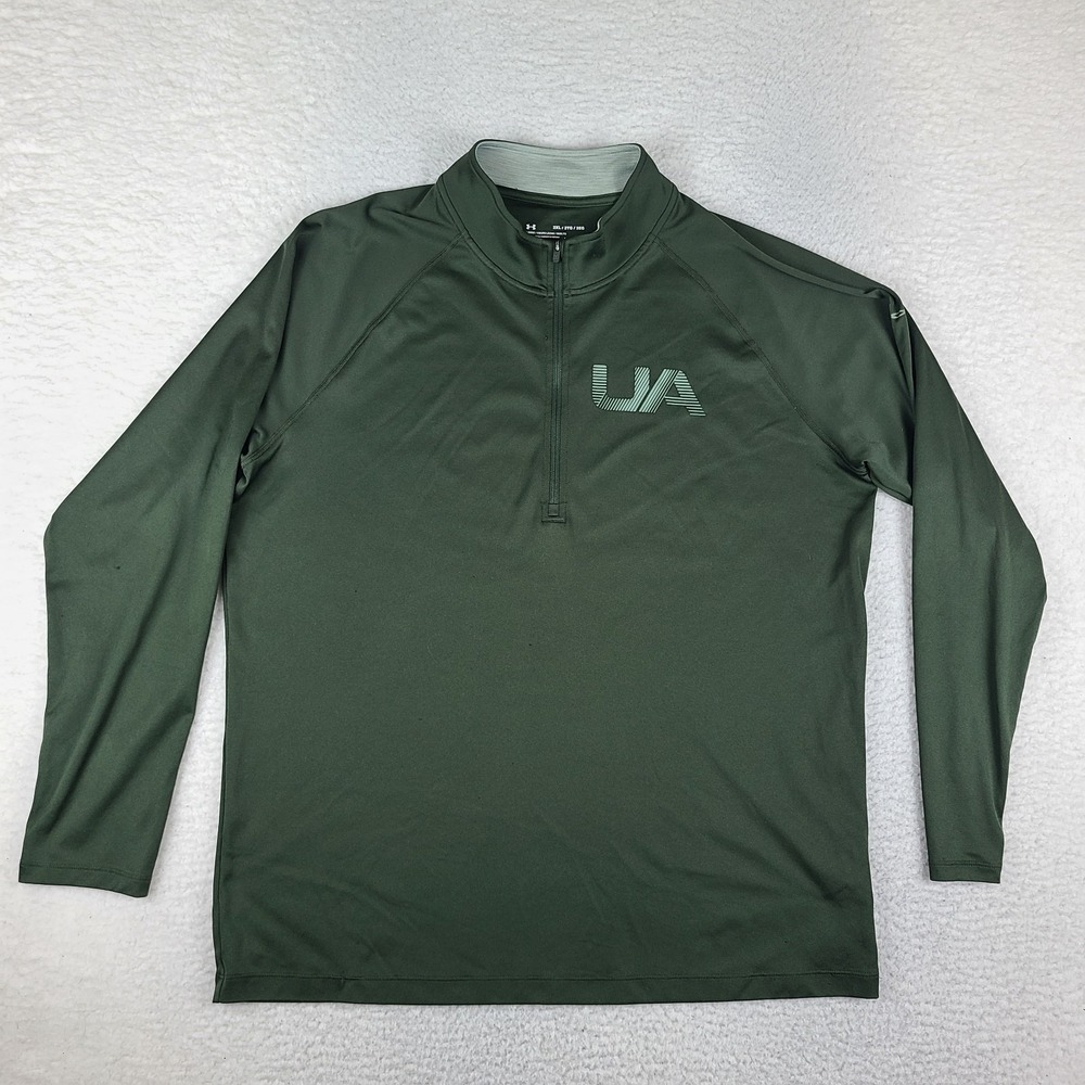 Under Armour Sweater Mens 2XL XXL Dark Green Performance Loose Heatgear Golf *
